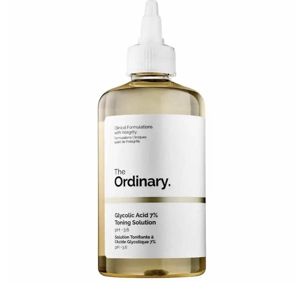 A bottle of The Ordinary Glycolic Acid 7% Exfoliating Toner