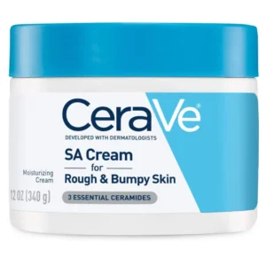 A container of Cerave SA Cream & Rough and Bumpy Skin Cream 120z