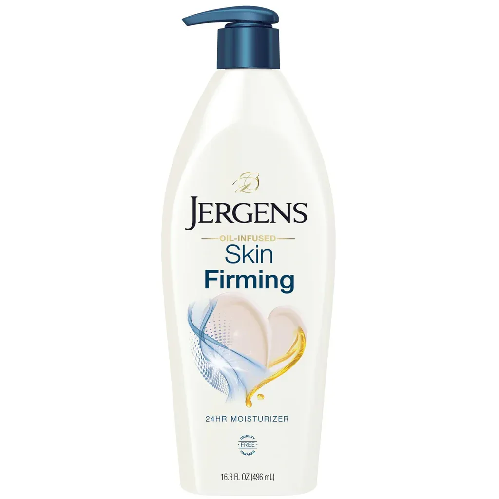 A bottle of Jergens Skin Firming Body Lotion
