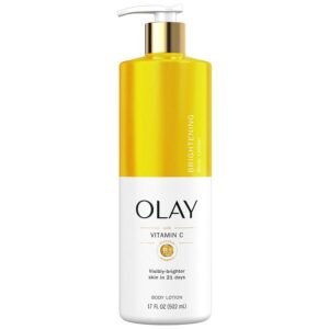 A bottle of Olay Vitamin C Brightening Body Lotion