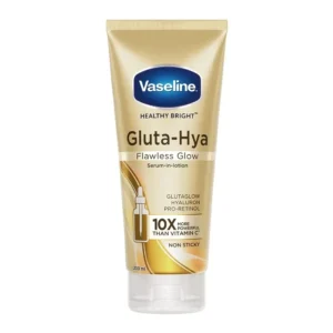 A tube of Vaseline Healthy Bright Gluta-Hya Serum Burst UV Lotion (Flawless Glow)