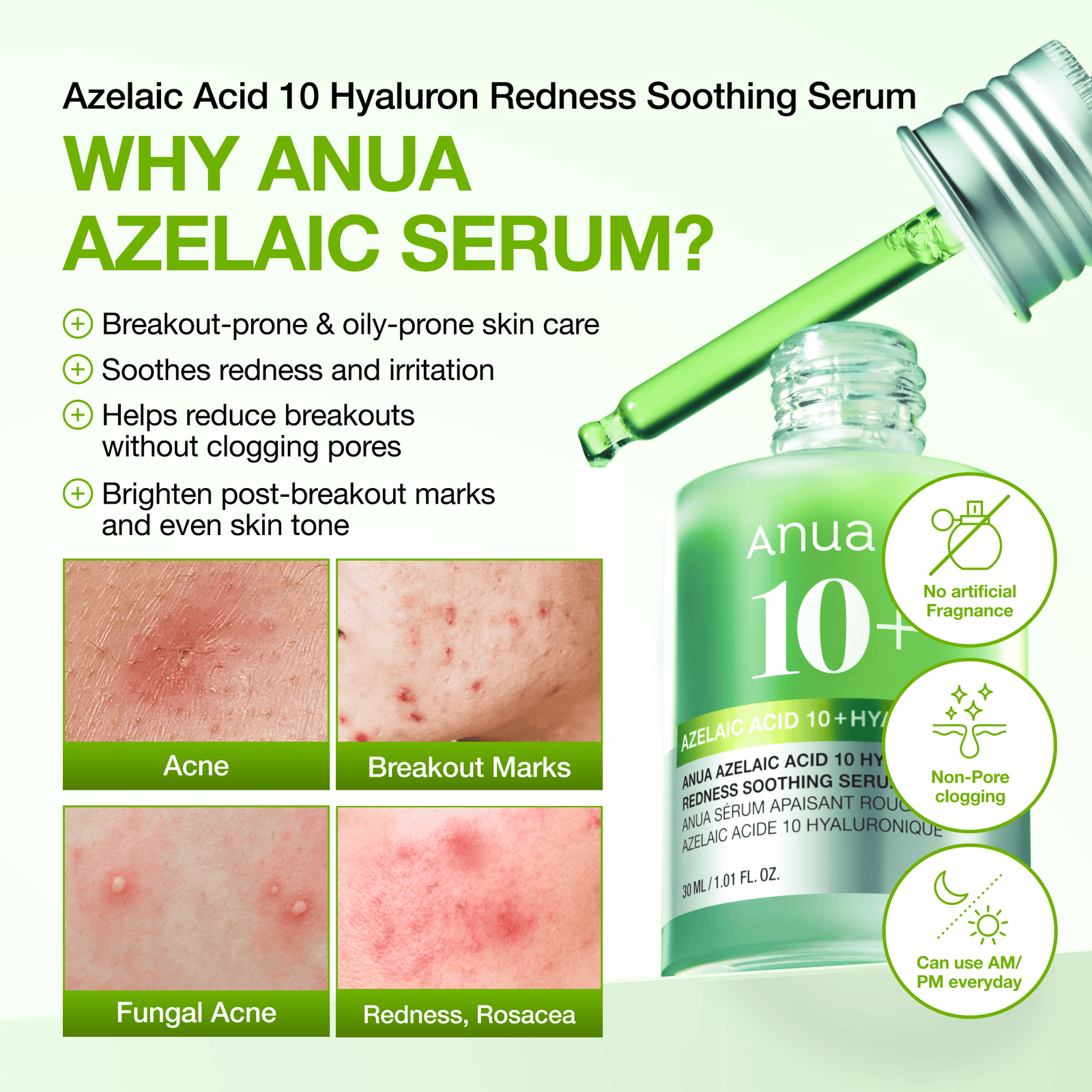Anua Azelaic Acid 10+ Hyaluron Redness Soothing Serum - Image 2